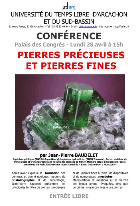 Ce lundi à Arcachon : Conférence « Pierres précieuses » (Utlarc) et dernier jour du Salon nautique