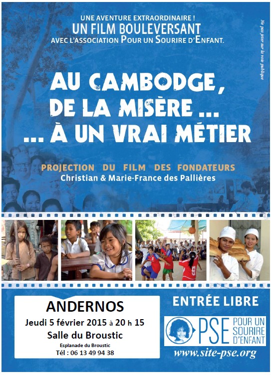 Andernos : Pour un Sourire d&rsquo;Enfant au Cambodge. Un film émouvant jeudi 5, au Broustic.