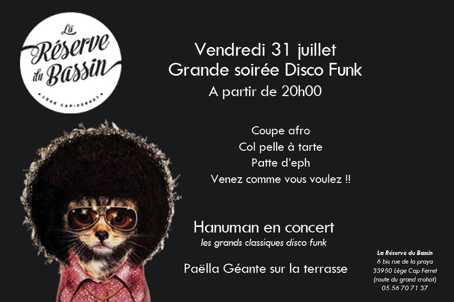 Lège : Soirée Tapas / Paella / Disco-Funk, vendredi soir.