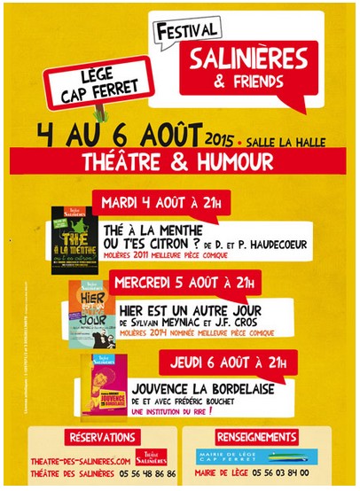 Festival Théâtre d&rsquo;humour à Lège jusqu&rsquo;au 6/08 … Veinards !