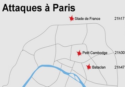 Nuit de terreur et d&rsquo;attaques à Paris : 130 Morts, 200 blessés.