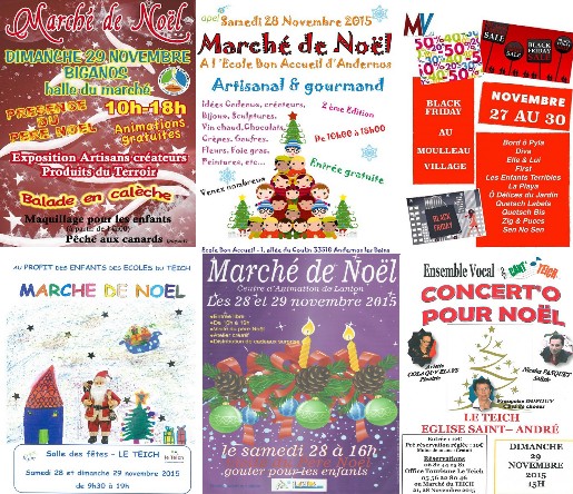 Marchés de Noel 2015 et d&rsquo;autres sorties sur le Bassin