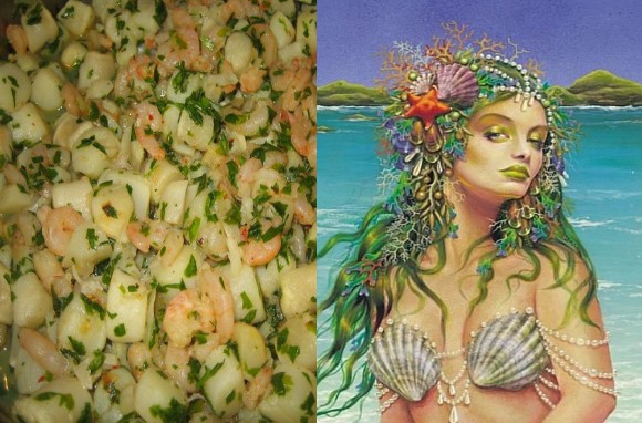Cuisine : Les recettes décontractées de Lyselotte. Pétoncles et petites crevettes…