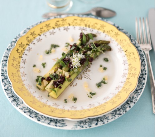 Recette du WE : Asperges vertes, poudre d&rsquo;olives