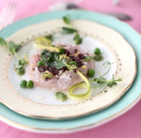 Recette du WE : Carpaccio de Maigre printanier