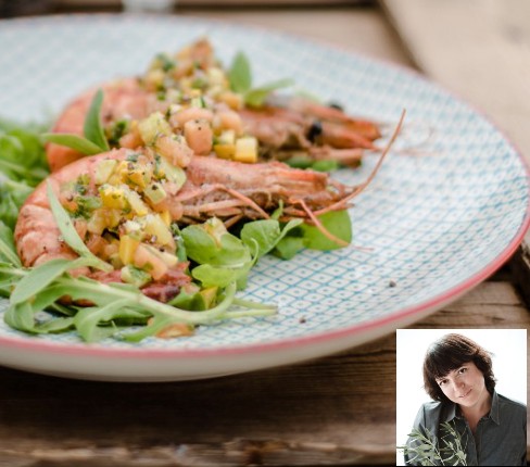 Cuisine : Gambas sautées, sauce mangue-coriandre…
