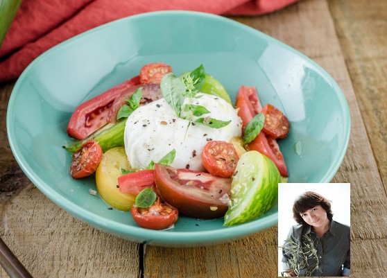 La Recette de cuisine d&rsquo;InfoBassin: Tomates, burrata et eau tomatée au basilic