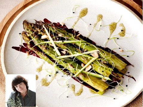 Recette d&rsquo;InfoBassin : Asperges vertes rôties, algues dulce, huile basilic