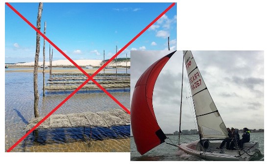 Sur le Bassin : Coquillages interdits et jeunes voileux en devenir
