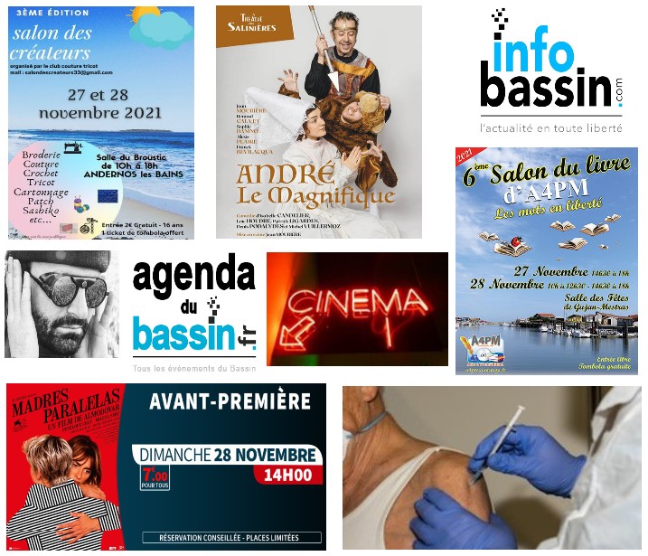 Sur le front Covid… Mise à jour dépistage et vaccination sur le Bassin. Et toutes les sorties pour ce WE !