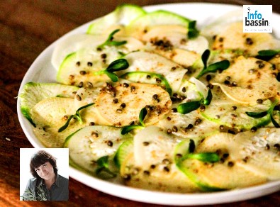 Recette! Carpaccio de navet, radis, noisette, chanvre