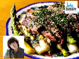 Recette de cuisine! Salade d&rsquo;asperges, blettes, filet de boeuf, graines de sesame