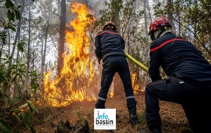 Reportage photo inédit au coeur du feu de La Teste et point ce matin