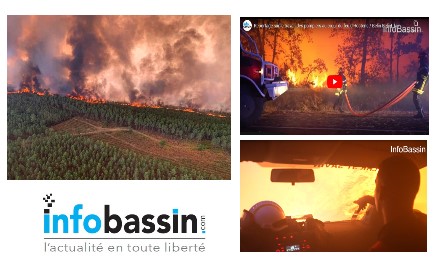 Reportage vidéo des pompiers en action au cœur de l&rsquo;incendie de Belin-Beliet