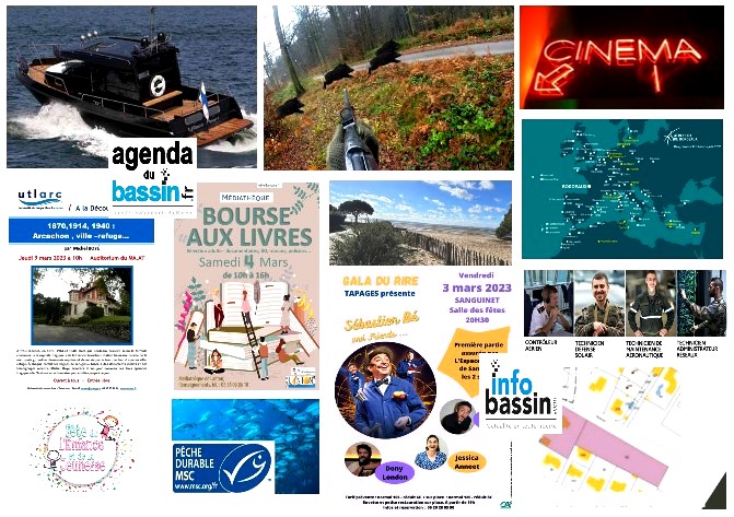 Des infos de-ci de là et les sorties sur le Bassin!