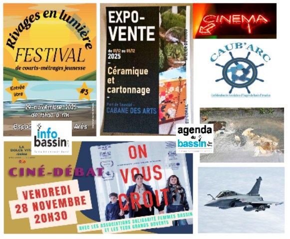 Infos, sorties, films ce 28/11 sur le Bassin…