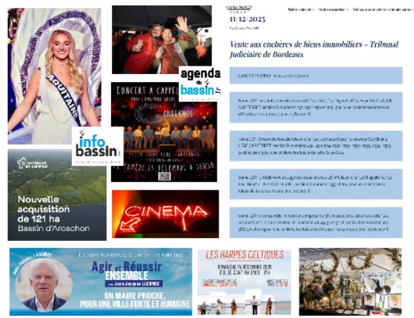 Infos, sorties, films sur le Bassin ce 12/12/25