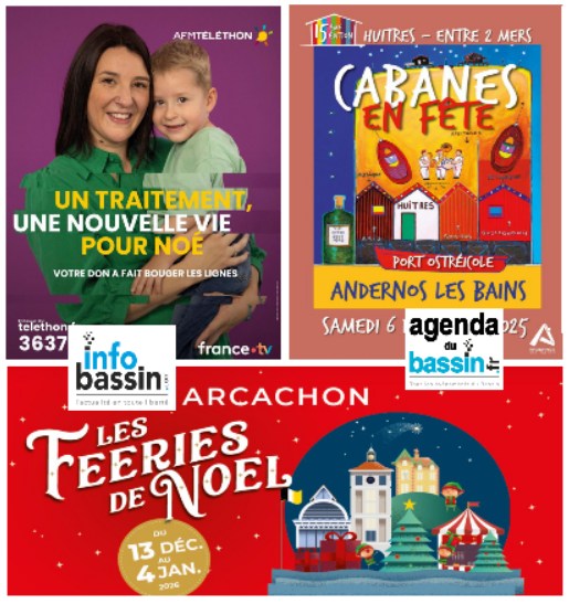 Cabanes en fêtes, villages de Noel, et autres sorties sur le Bassin!